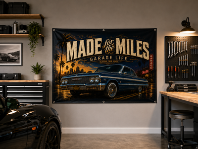 Made for the Miles Blue Garage Banner