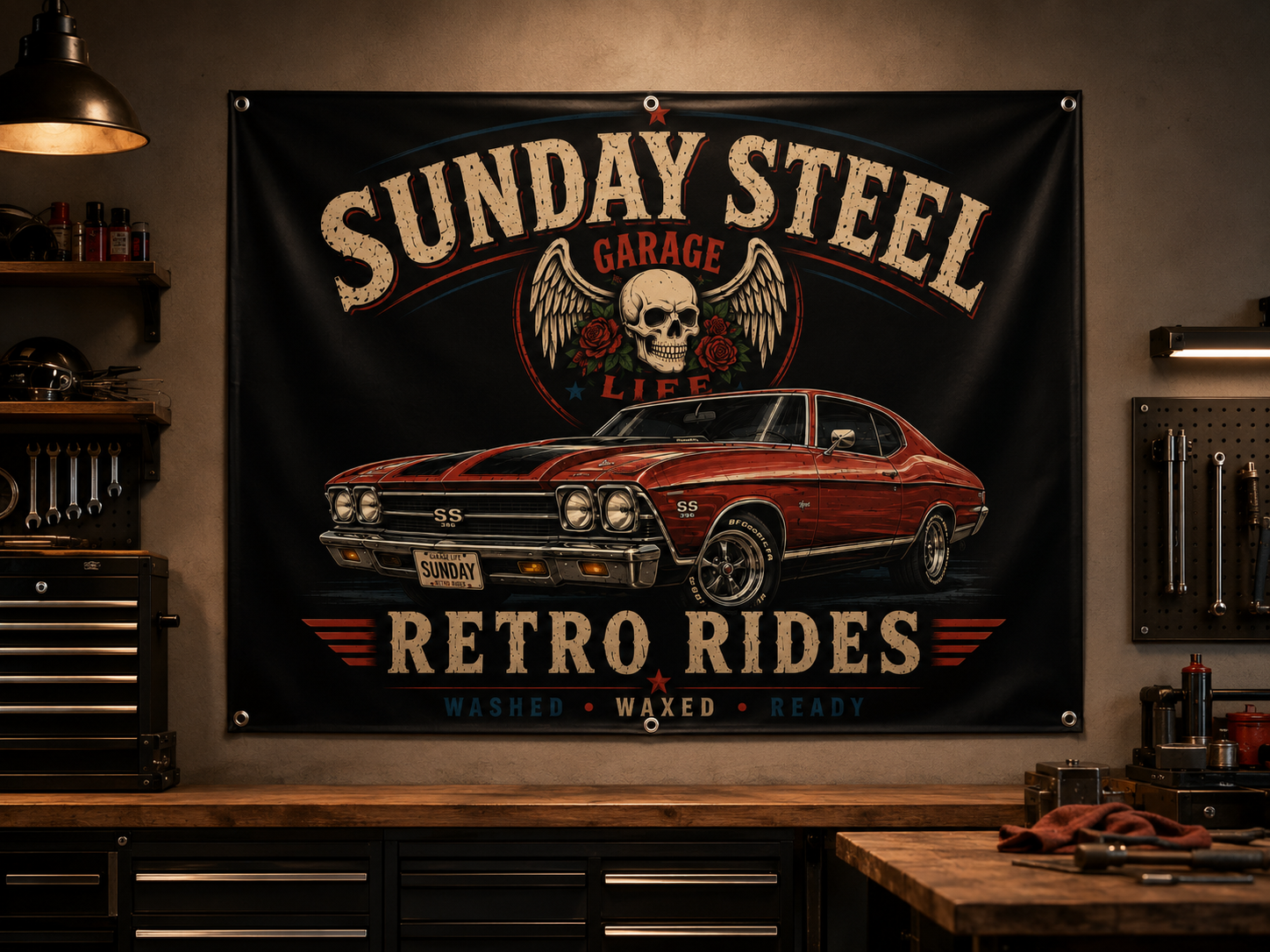 Sunday Steel Garage Banner
