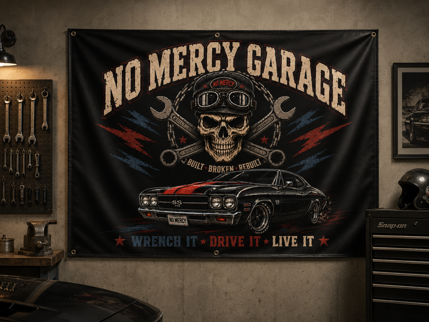 No Mercy Garage Garage Banner