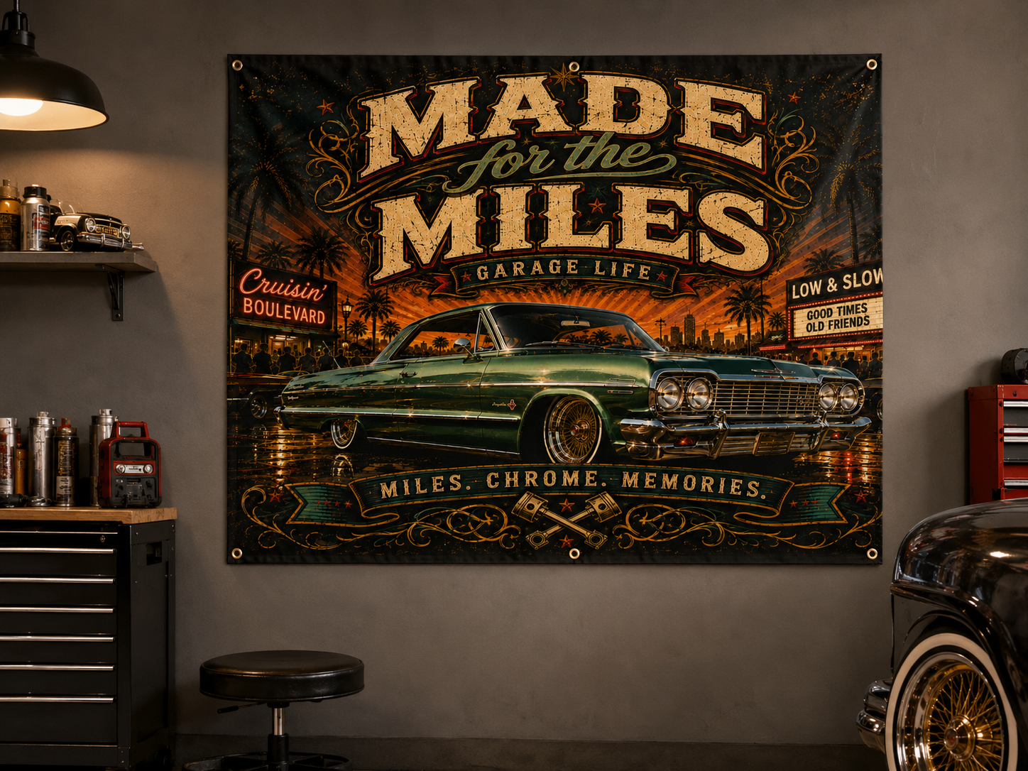 Made for the Miles Green Garage Banner