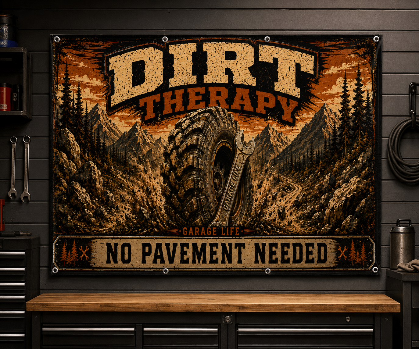 Dirt Therapy Garage Banner