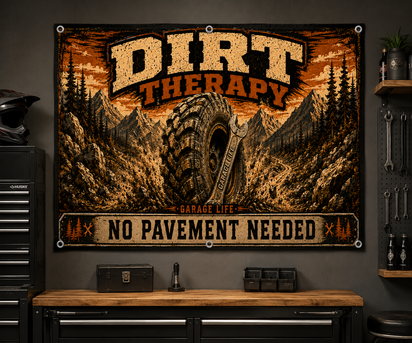 Dirt Therapy Garage Banner