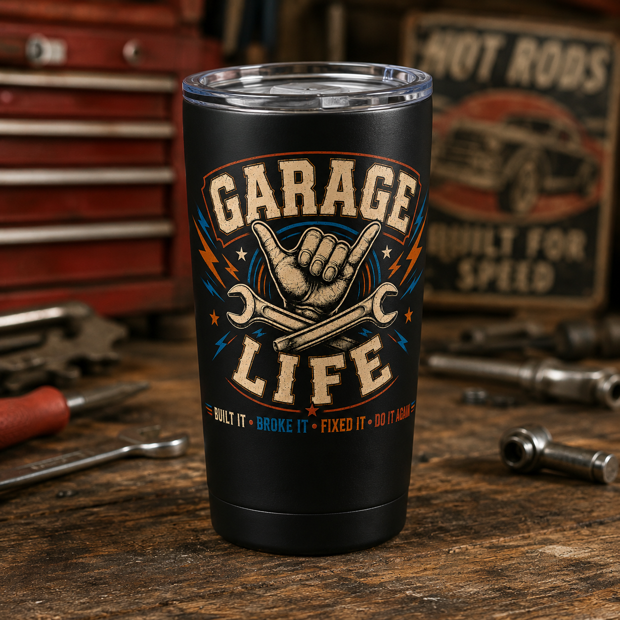 Garage Life Built It Broke It 20oz Tumbler