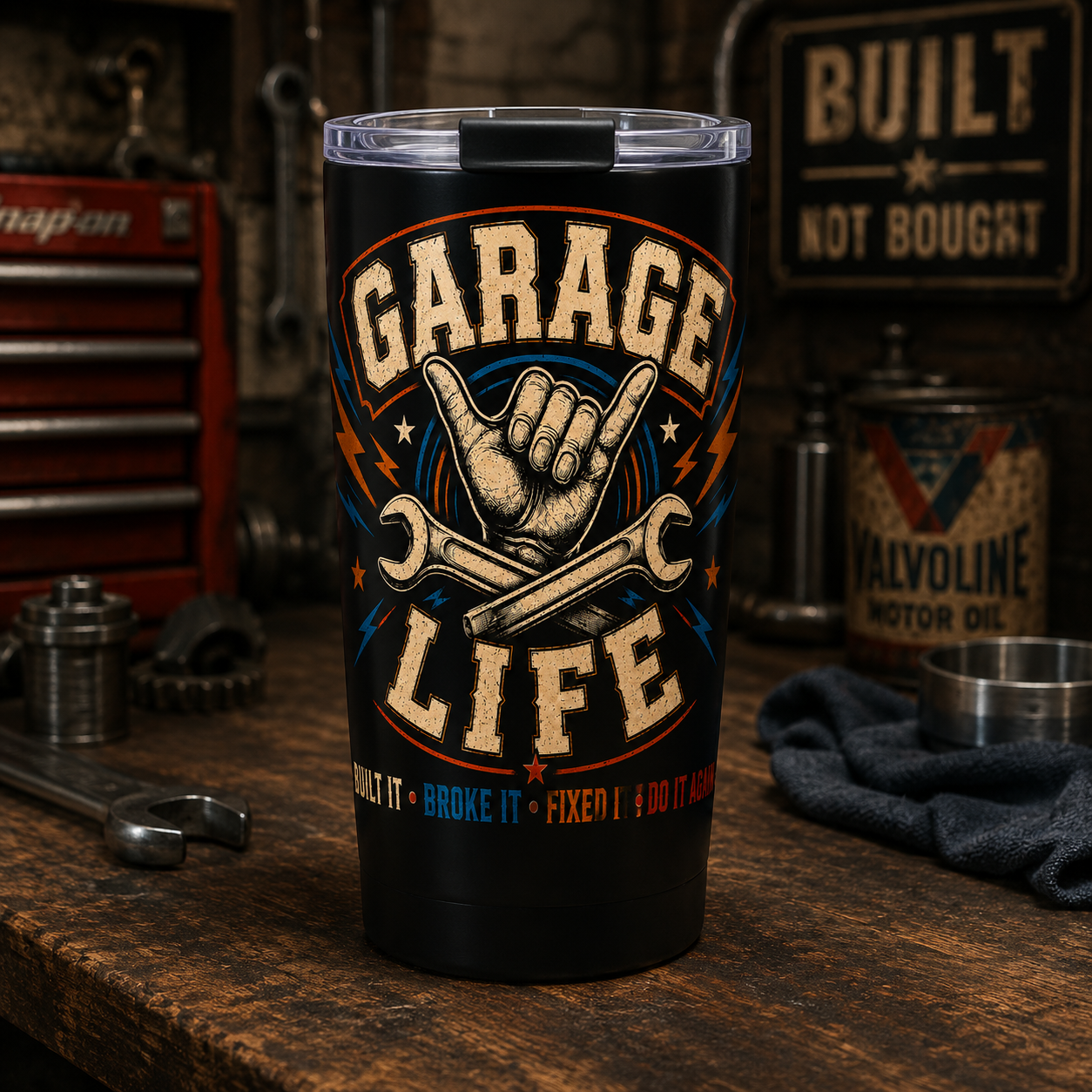 Garage Life Built It Broke It 20oz Tumbler