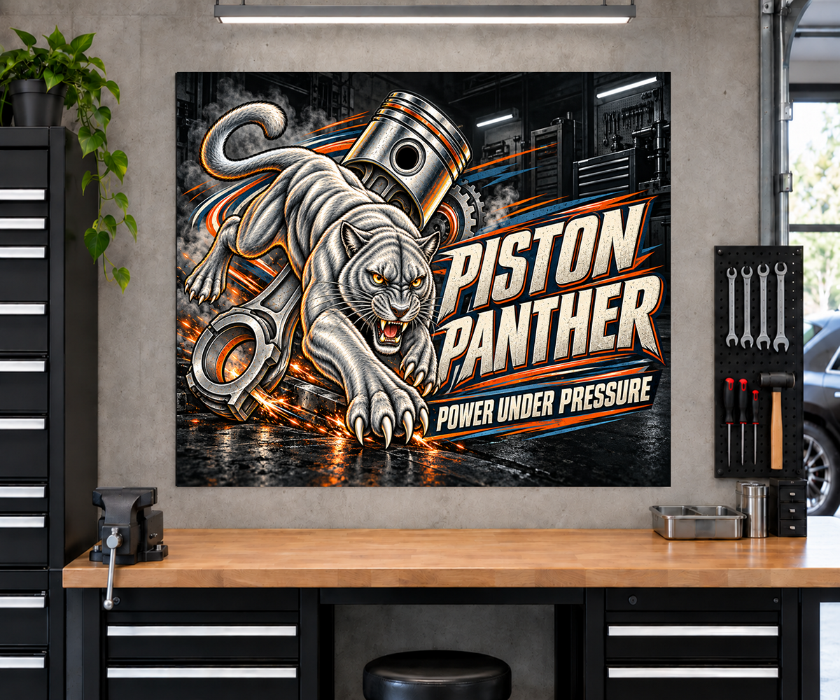 Piston Panther Garage Banner