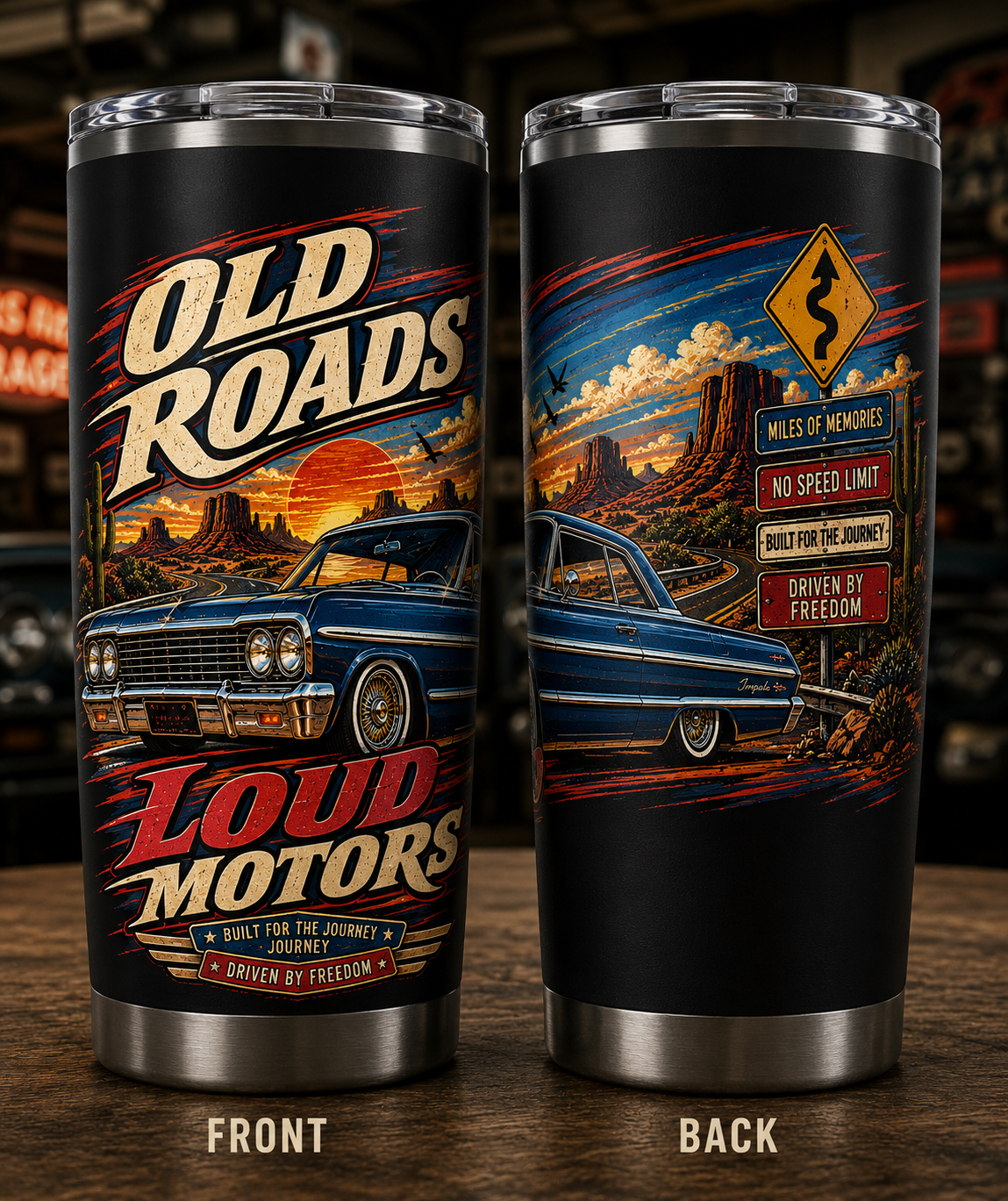 Old Roads Loud Motors 20oz Tumbler