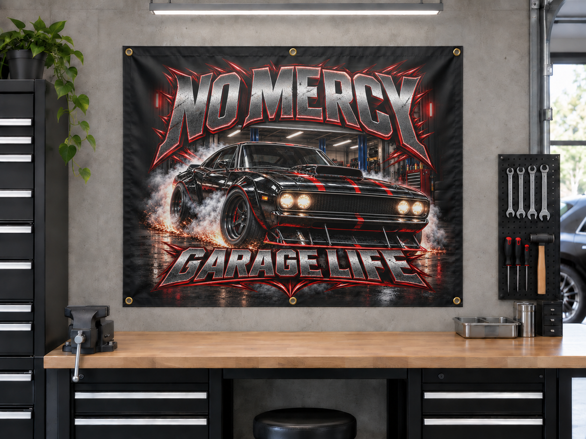 No Mercy Garage Banner