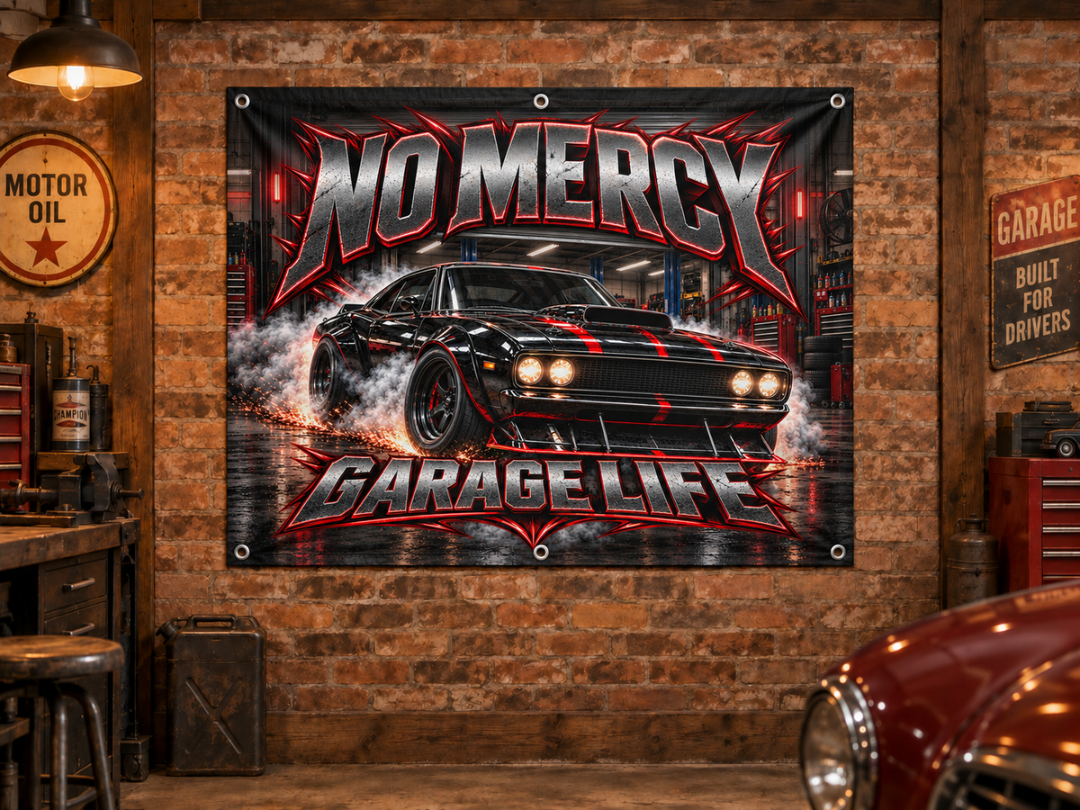 No Mercy Garage Banner