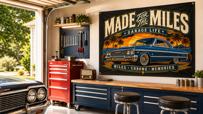 Made for the Miles Blue Garage Banner