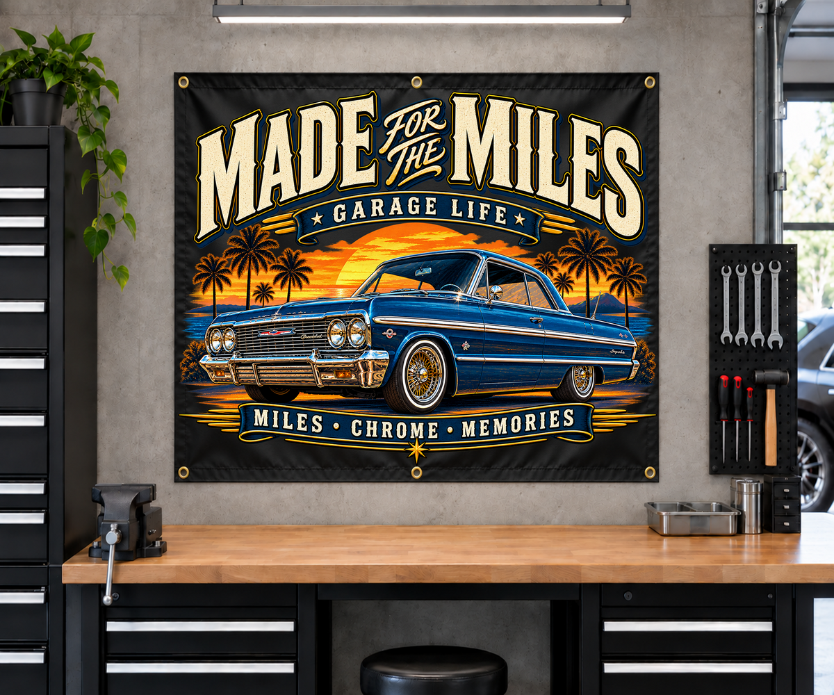 Made for the Miles Blue Garage Banner