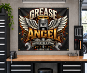 Garage Life Skull Wings Garage Banner