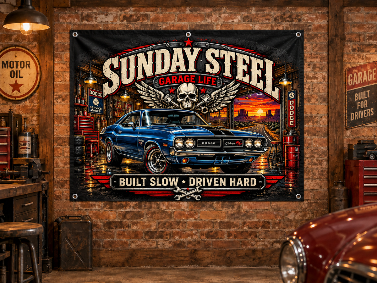 Sunday Steel Garage Banner