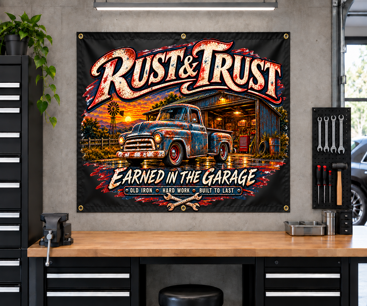 Rust & Trust Garage Banner