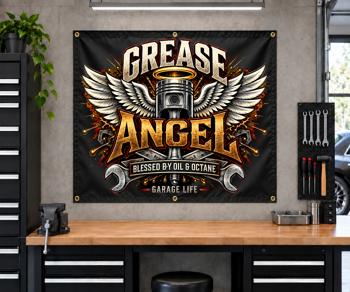 Grease Angel Garage Banner