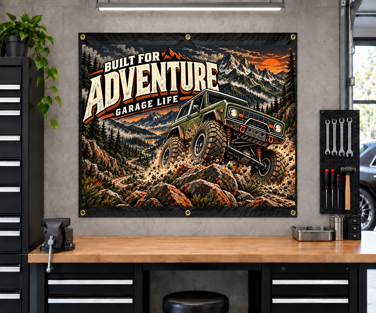 Built for Adventure Garage Banner