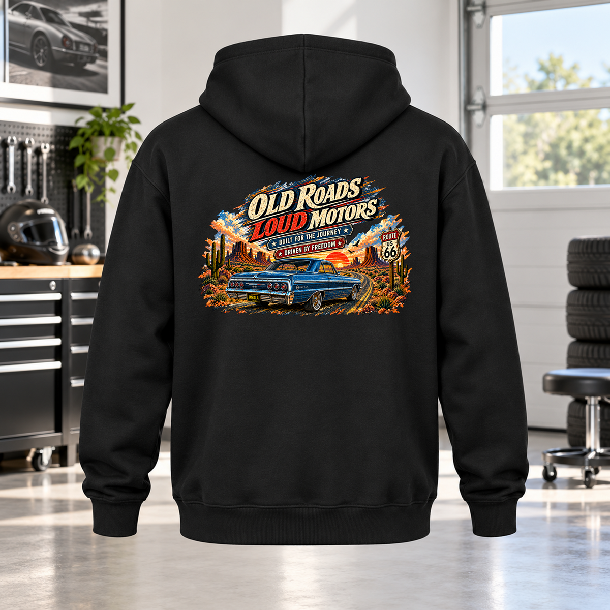 Old Roads Loud Motors Hoodie