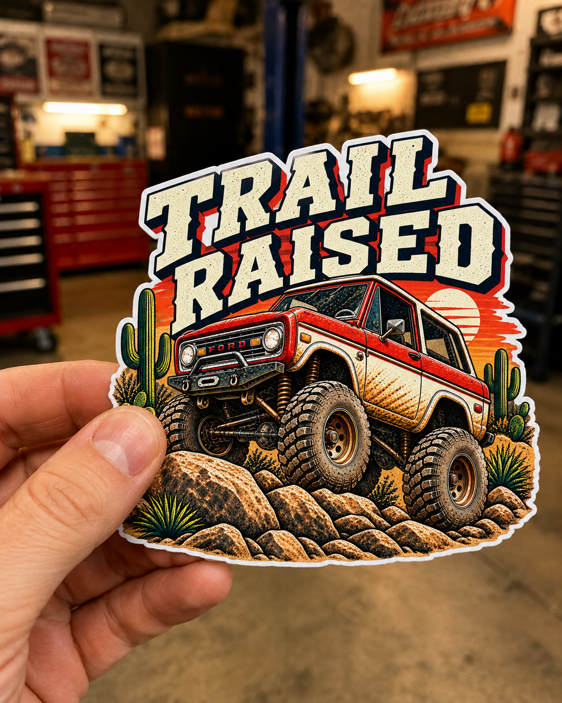 Trail Raised Sticker