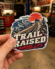 Trail Raised Trial Die-Cut Stickers