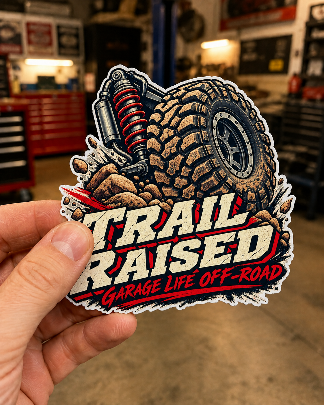 Trail Raised Tread Die-Cut Stickers