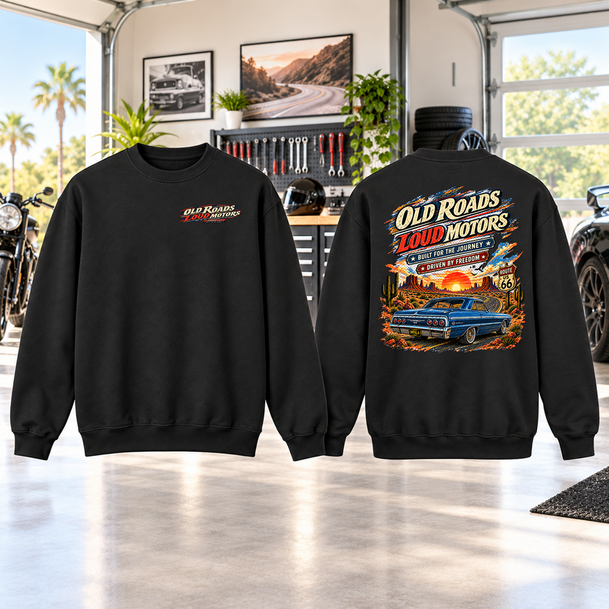 Old Roads Loud Motors Crewneck Sweatshirt