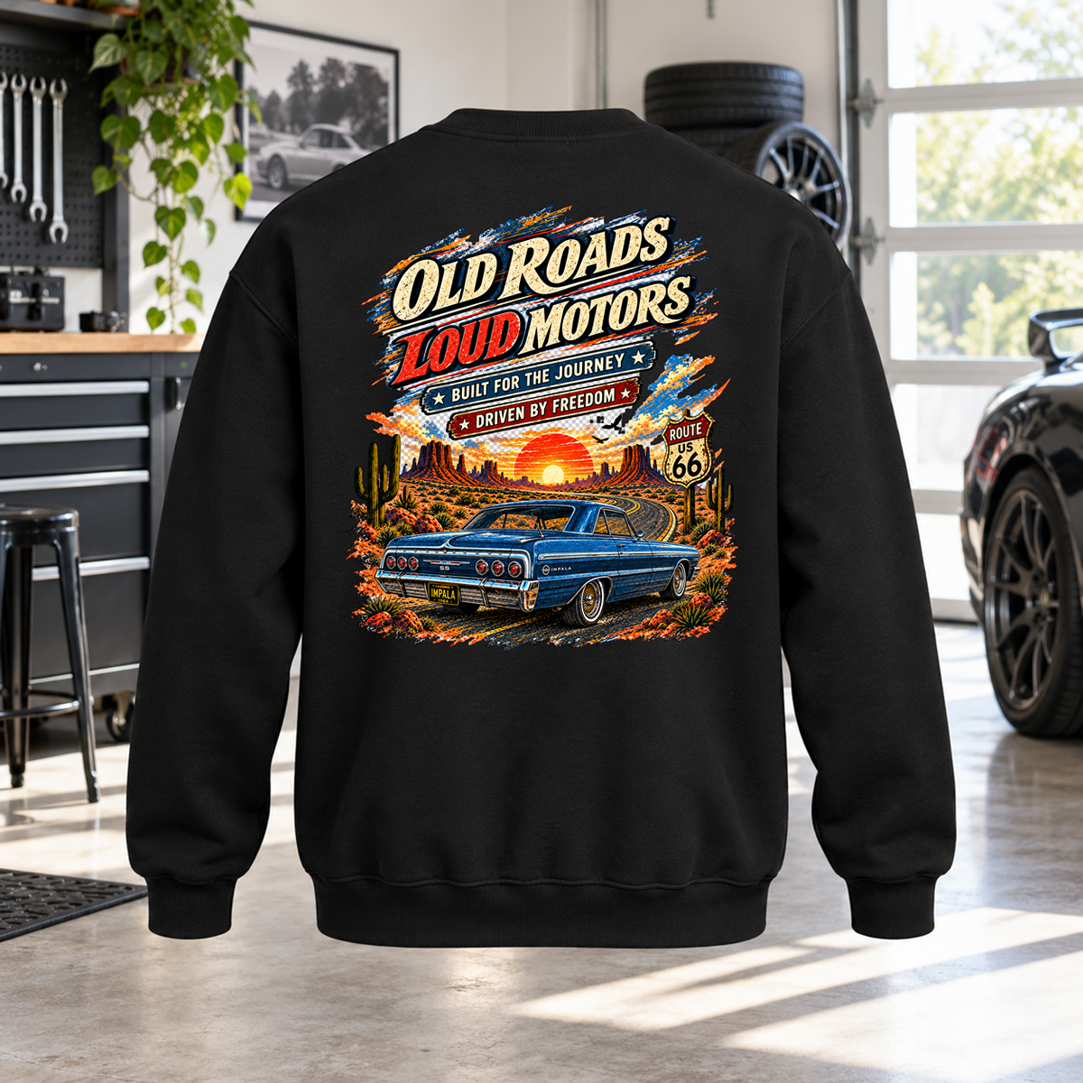 Old Roads Loud Motors Crewneck Sweatshirt