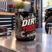 Dirt Therapy Black Mug 15oz with Garage Life artwork by Print Gear