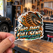 Weekend Warrior Die-Cut Sticker 2 with Garage Life artwork by Print Gear