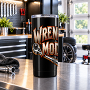 Wrench Mode 20oz Tumbler with Garage Life artwork by Print Gear