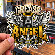 Grease Angel Die-Cut Sticker 1 with Garage Life artwork by Print Gear