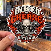 Inked In Grease Die-Cut Sticker 1 with Garage Life artwork by Print Gear