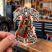 Inked In Grease Die-Cut Sticker 3 with Garage Life artwork by Print Gear