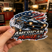 American Muscle Die-Cut Sticker 2 with Garage Life artwork by Print Gear