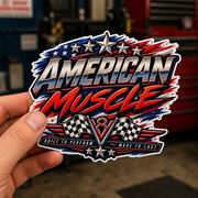 American Muscle Die-Cut Sticker 3 with Garage Life artwork by Print Gear