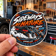 Born To Slide Die-Cut Sticker 2 with Garage Life artwork by Print Gear