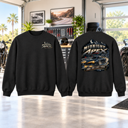 Midnight Apex Crewneck with Garage Life artwork by Print Gear