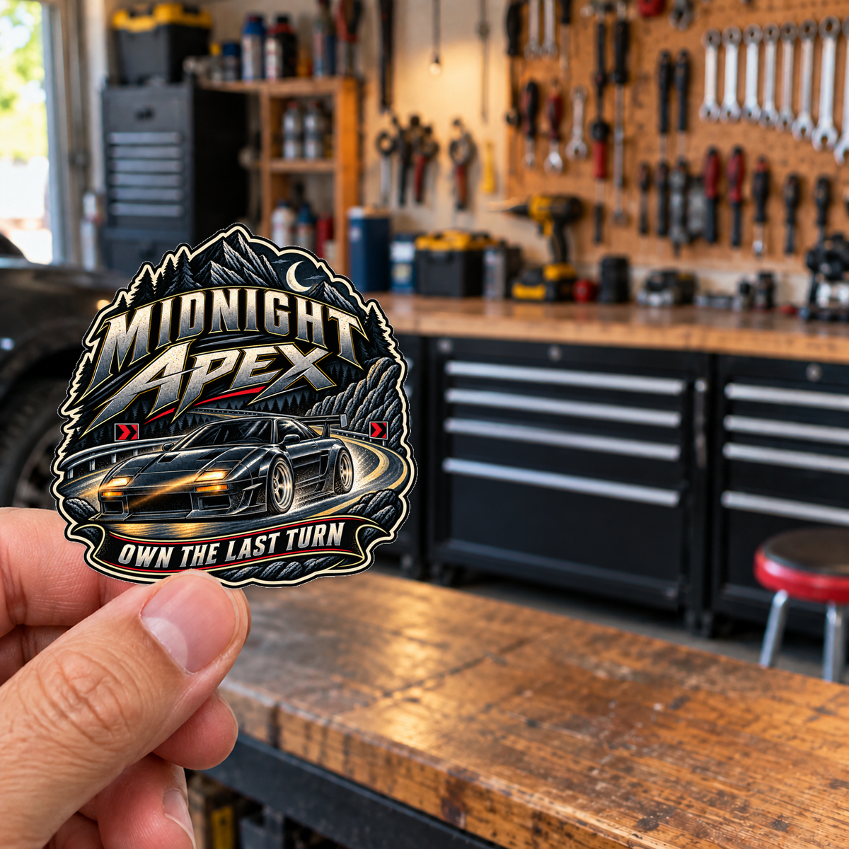 Midnight Apex Die-Cut Sticker 1 with Garage Life artwork by Print Gear
