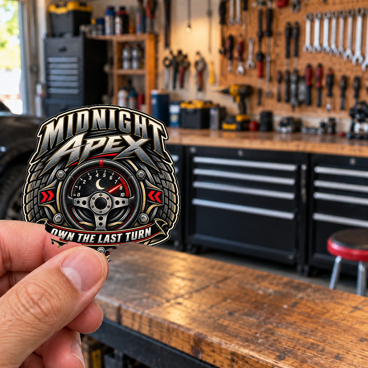 Midnight Apex Die-Cut Sticker 2 with Garage Life artwork by Print Gear
