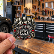 Midnight Apex Die-Cut Sticker 3 with Garage Life artwork by Print Gear