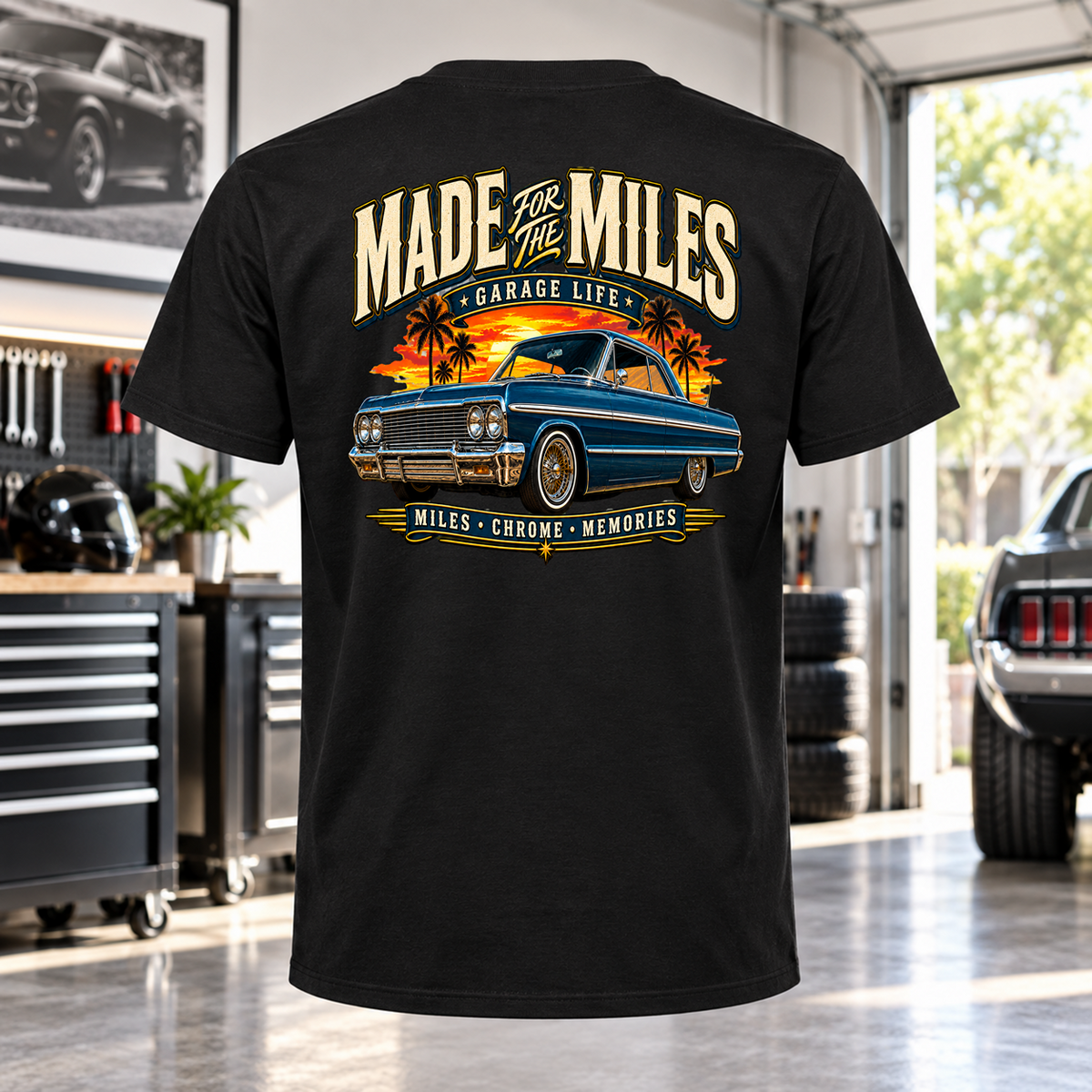 Made For The Miles T-Shirt with Garage Life artwork by Print Gear