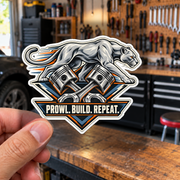 Piston Panther Die-Cut Sticker 3 with Garage Life artwork by Print Gear