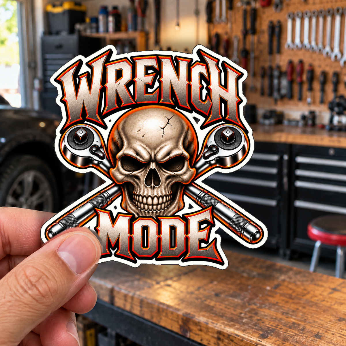 Wrench Mode Die-Cut Sticker 1 with Garage Life artwork by Print Gear