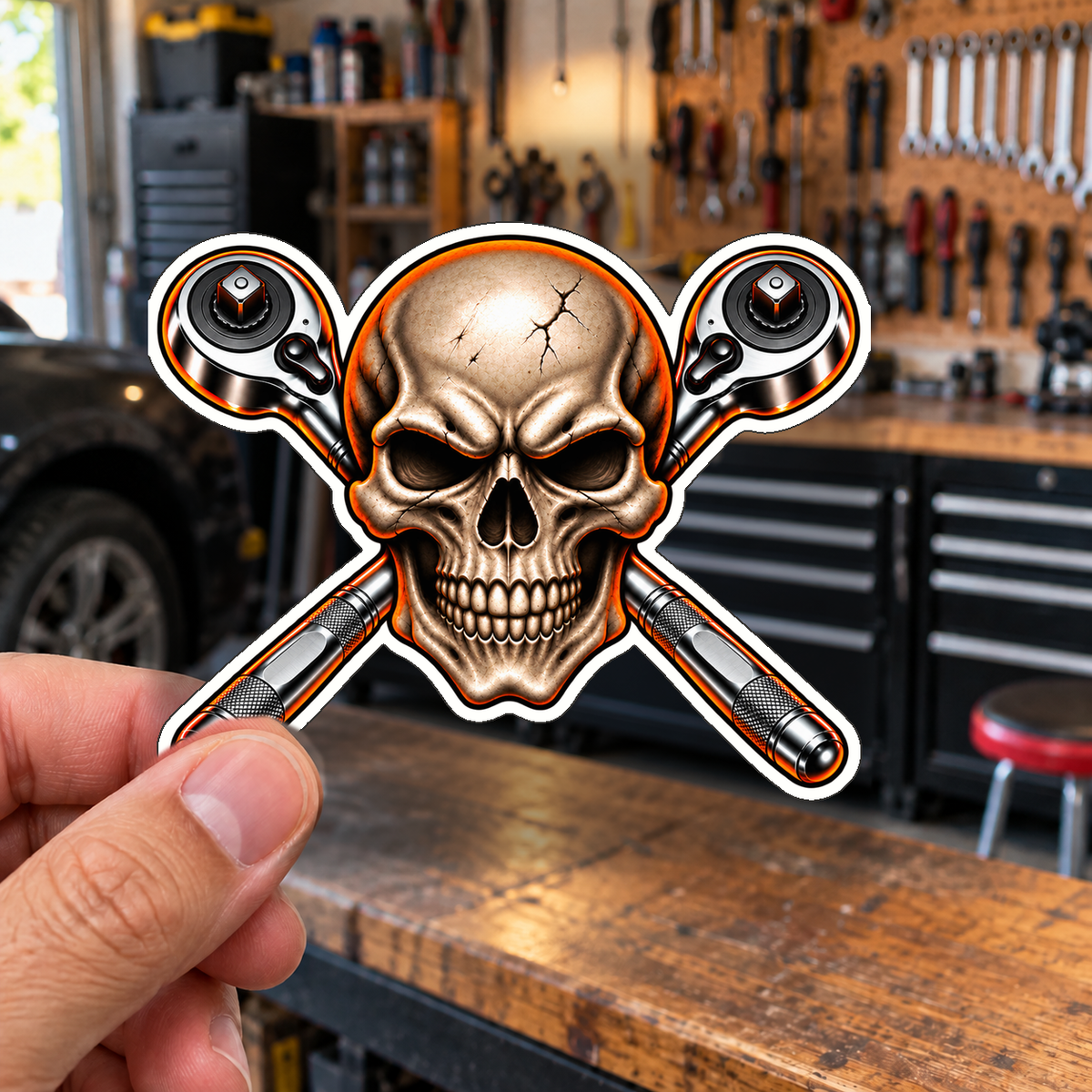Wrench Mode Die-Cut Sticker 3 with Garage Life artwork by Print Gear