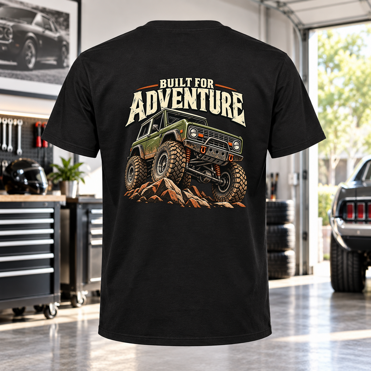 Built For Adventure T-Shirt with Garage Life artwork by Print Gear