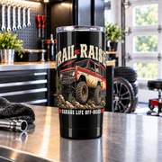 Trail Raised 20oz Tumbler with Garage Life artwork by Print Gear