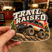 Trail Raised Die-Cut Sticker 1 with Garage Life artwork by Print Gear