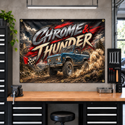 Chrome And Thunder Garage Banner