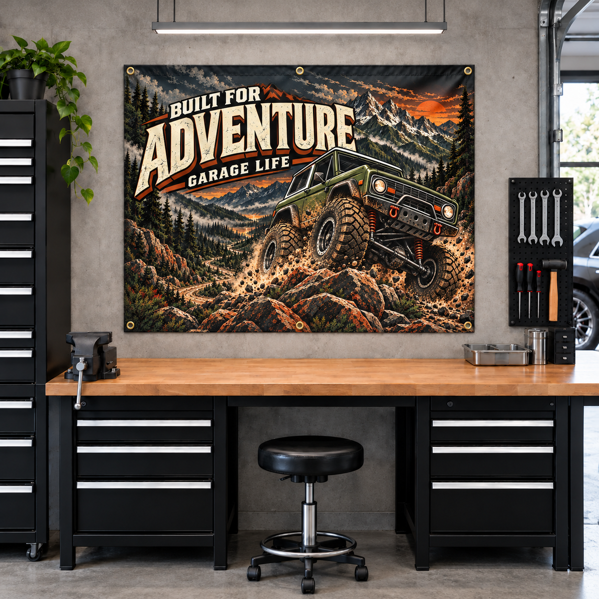 Built For Adventure Garage Banner
