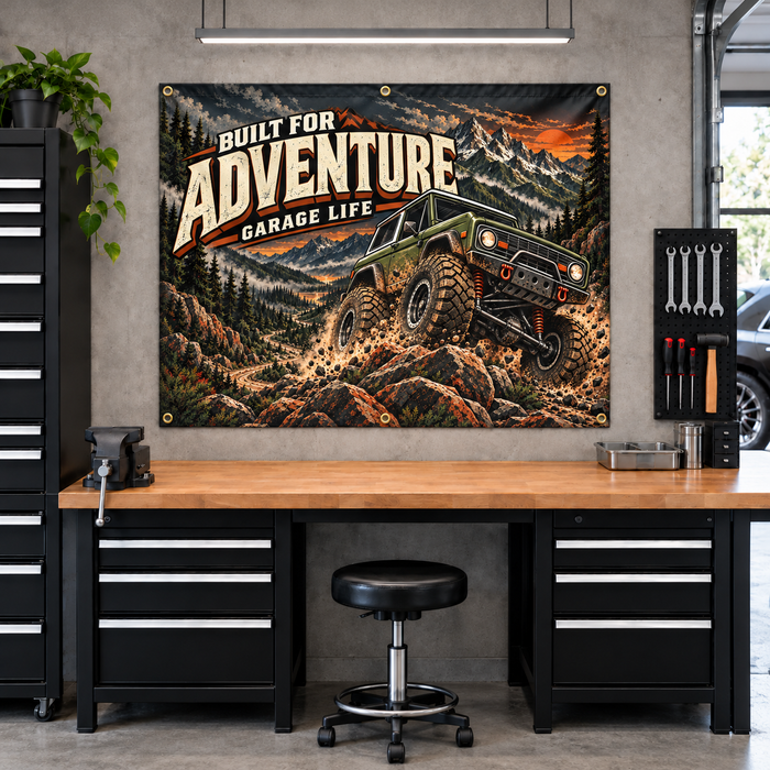 Built For Adventure Garage Banner