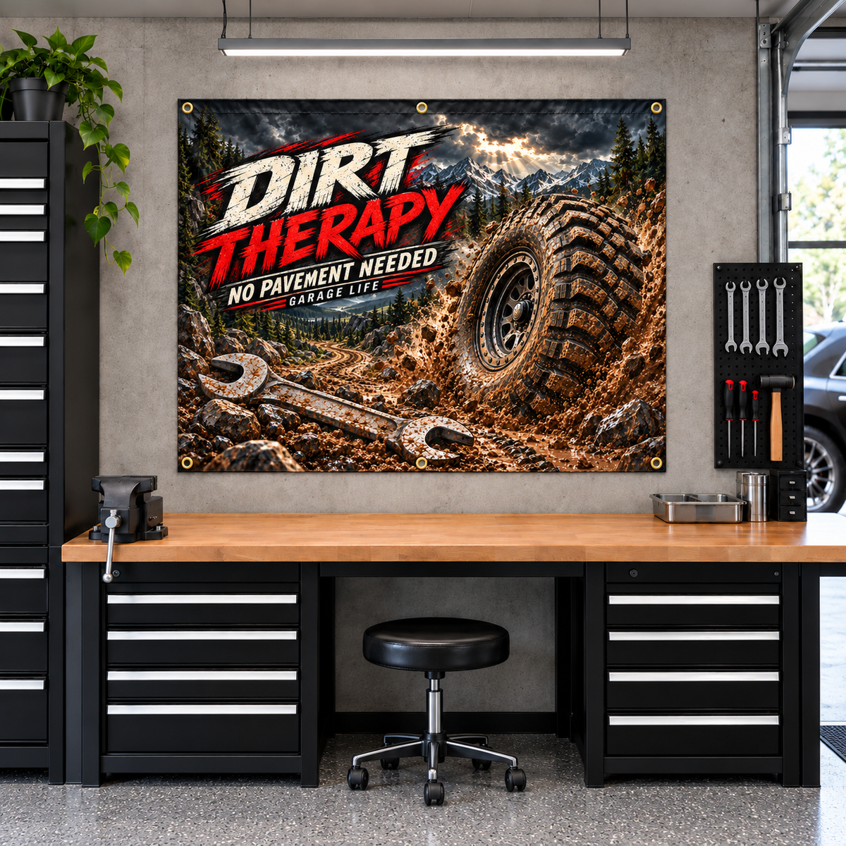 Dirt Therapy Garage Banner