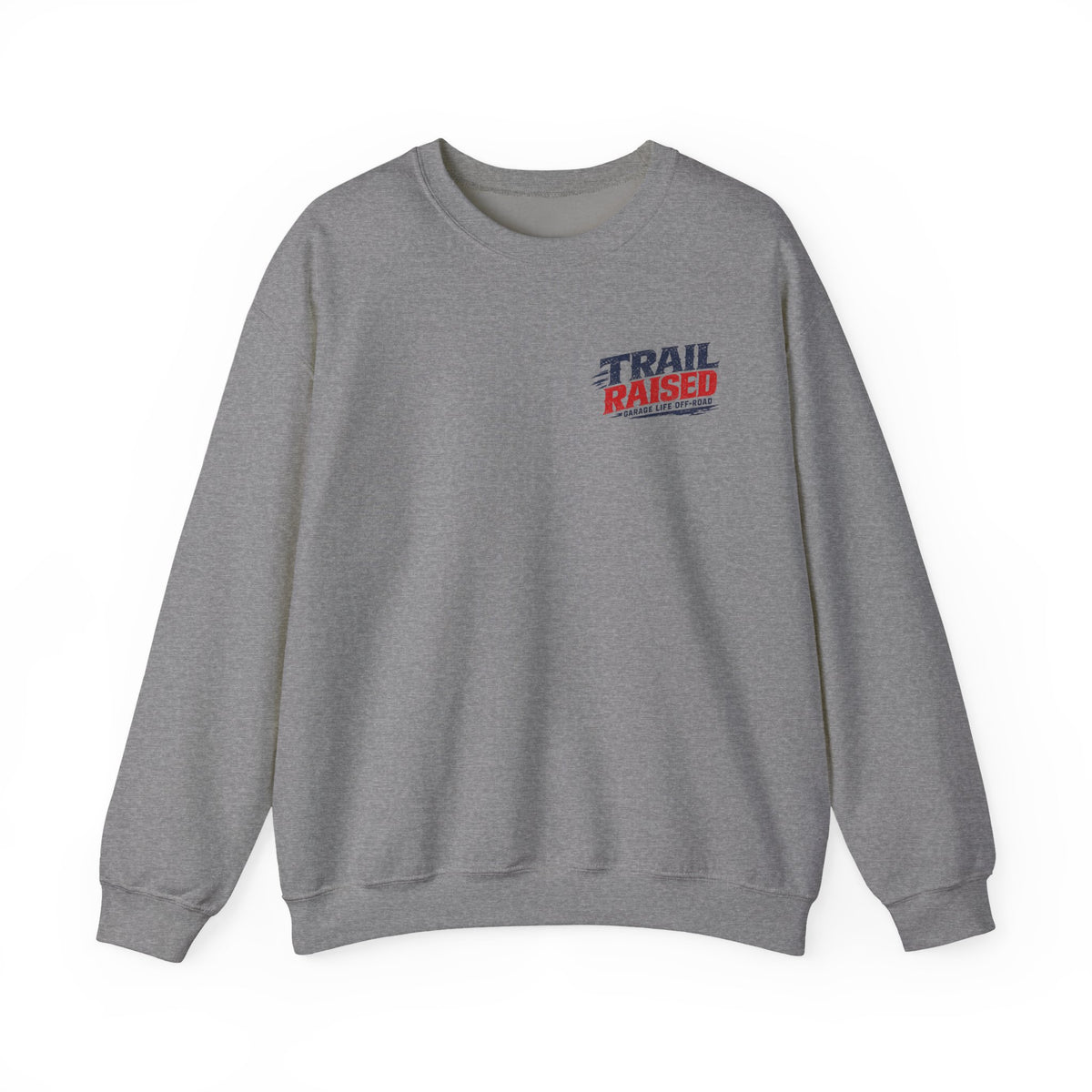 Trail Raised Crewneck with Garage Life artwork by Print Gear